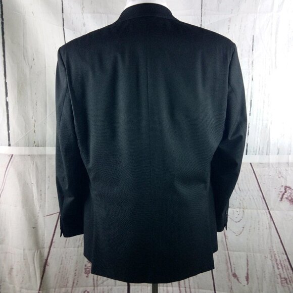Izod 46R 2 Button Black Pinstripe Suit Blazer Jacket - Picture 7 of 10
